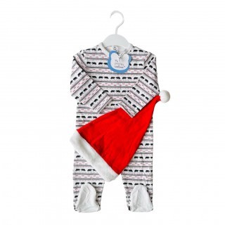 Pyjama + bonnet Noel MES PETITS CAILLOUX 71 cm