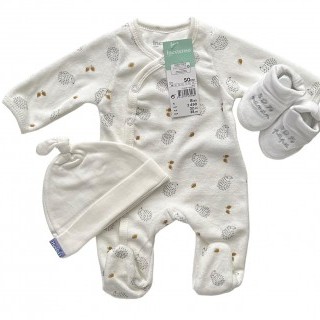 Lot Pyjama IN EXTENSO 50 cm + bonnet 0/3 mois + chaussons