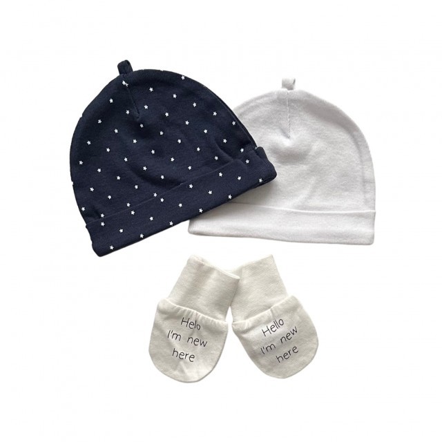 Lot 2 Bonnets + 1 paire moufle 50 cm