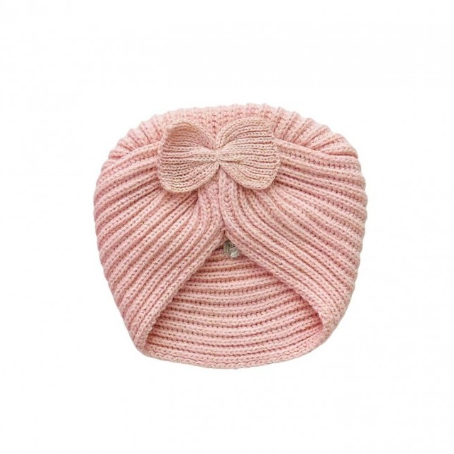 Turban hiver rose 6/12 mois 47 cm